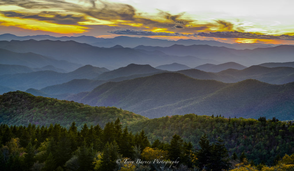 "Blue Ridge Views at Cowee Overlook, Milepost 430" by Terry Barnes Photography