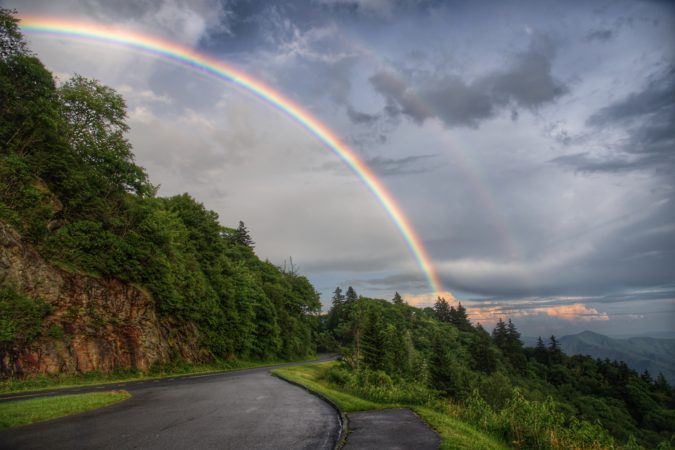 "Rainbow Over Yellow Face Overlook, Milepost 450" by Benji Barnes