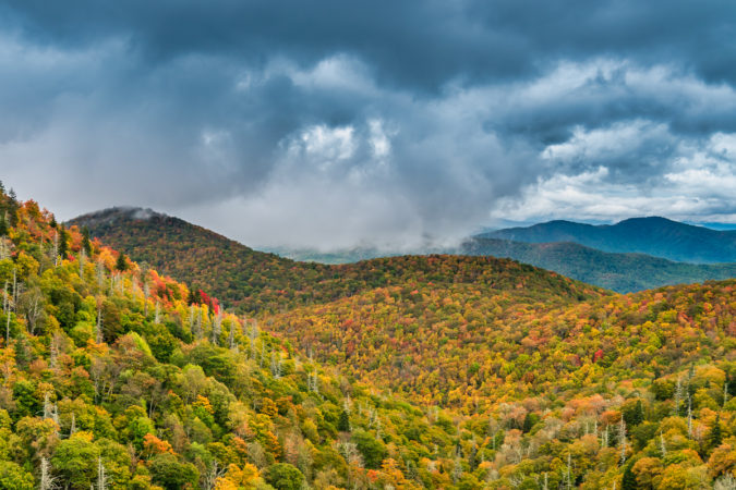 "Fall View at East Fork Overlook, Milepost 418.3" by Rhonda Kingen Photography