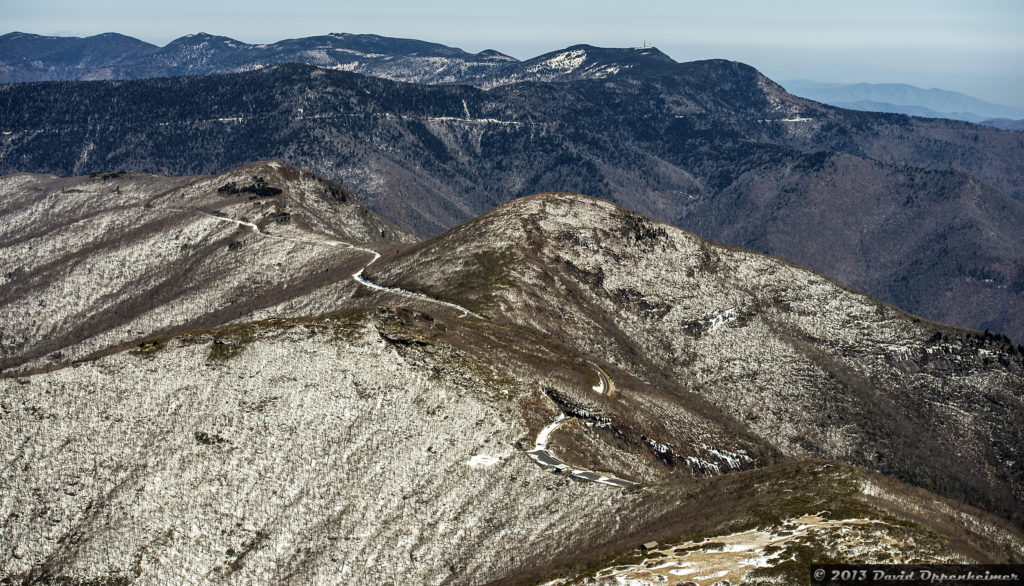 "Winter Aerial View of Craggy Gardens, Milepost 364.6" by David Oppenheimer