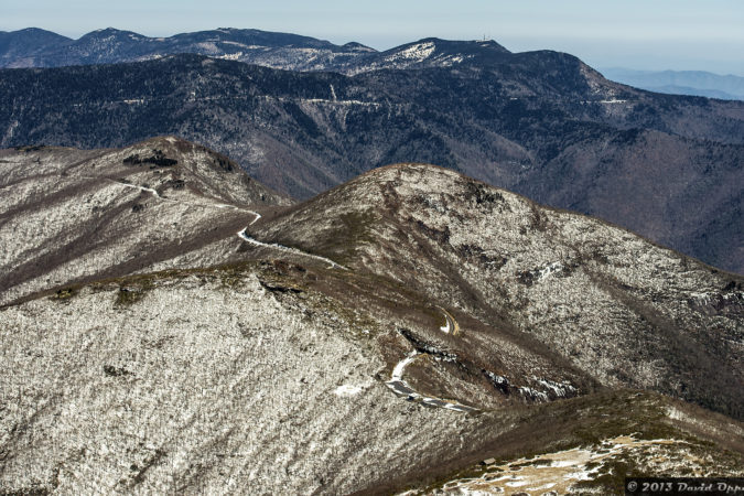 "Winter Aerial View of Craggy Gardens, Milepost 364.6" by David Oppenheimer