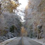 "Fall Snow at Bamboo Gap, Milepost 285" by Sarah Vell Photography